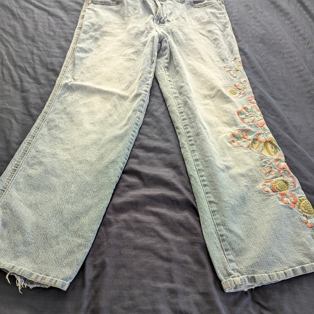 Faded Glory Embroidered Boho Flare Jeans - Picture 9 of 12